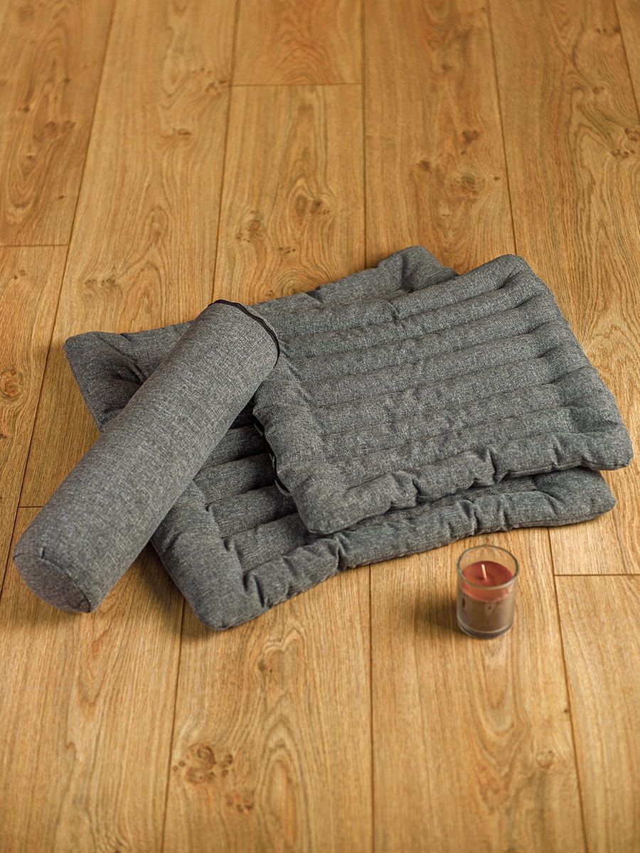 снимок Набор подушек для йоги "ЭКО+Валик" серый от магазина BIO-TEXTILES ОПТ