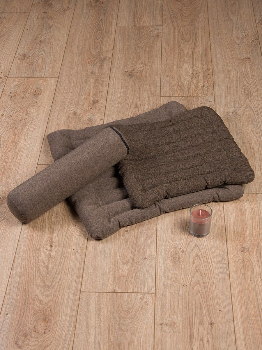 снимок Набор подушек для йоги "ЭКО+Валик" коричневый от магазина BIO-TEXTILES ОПТ