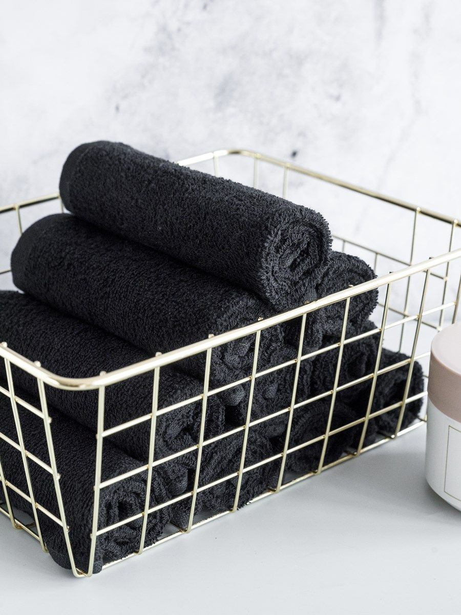 снимок Набор махровых салфеток 10 шт ( 30*30 ) черный от магазина BIO-TEXTILES ОПТ
