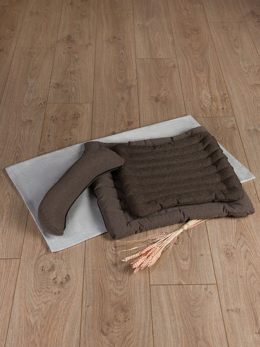 снимок Набор подушек для йоги "ЭКО+полумесяц" коричневый от магазина BIO-TEXTILES ОПТ