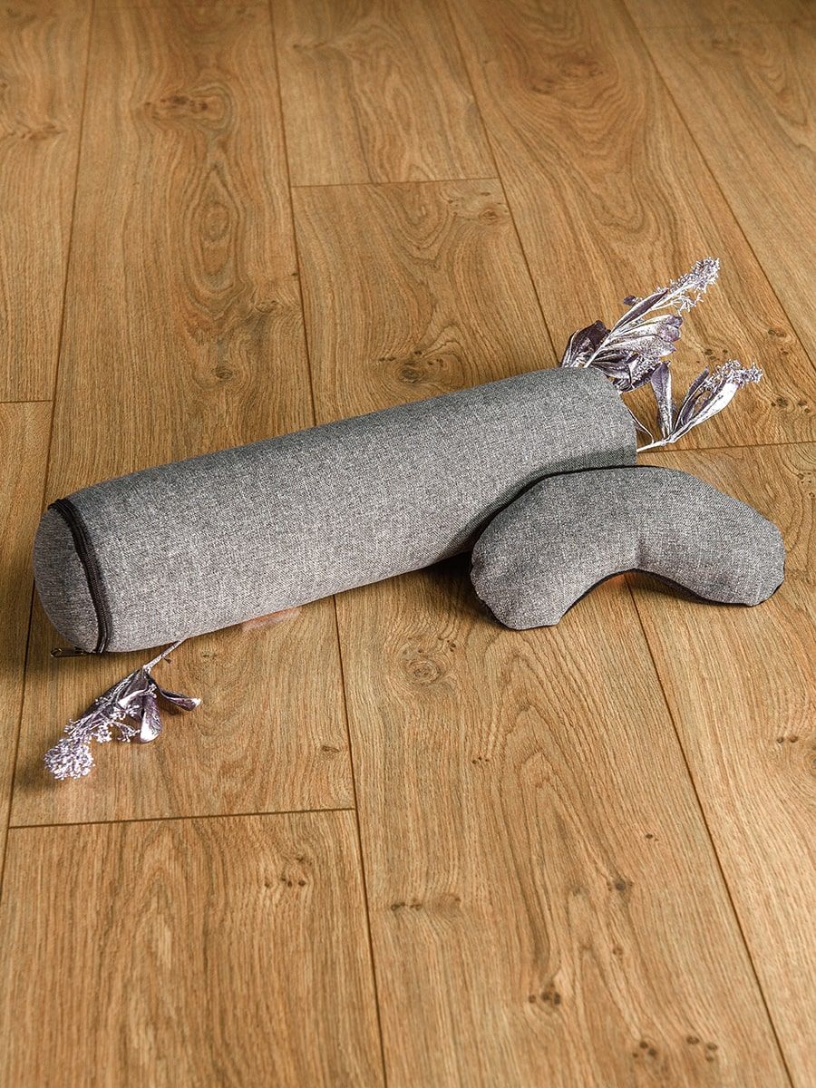 снимок Набор подушек для йоги "валик + накладка на глаза" серый от магазина BIO-TEXTILES ОПТ