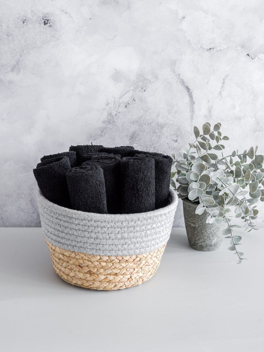 снимок Набор махровых салфеток 10 шт ( 30*30 ) черный от магазина BIO-TEXTILES ОПТ